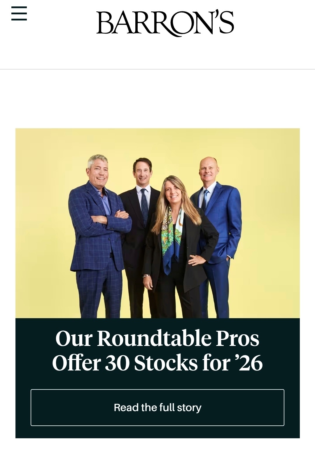 Part #2 of Barron's roundtable with CIO Christopher Rossbach's stock picks for 2026.